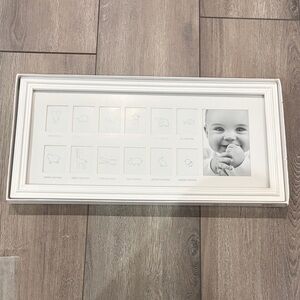 New in box White Baby 12 month Photo Frame